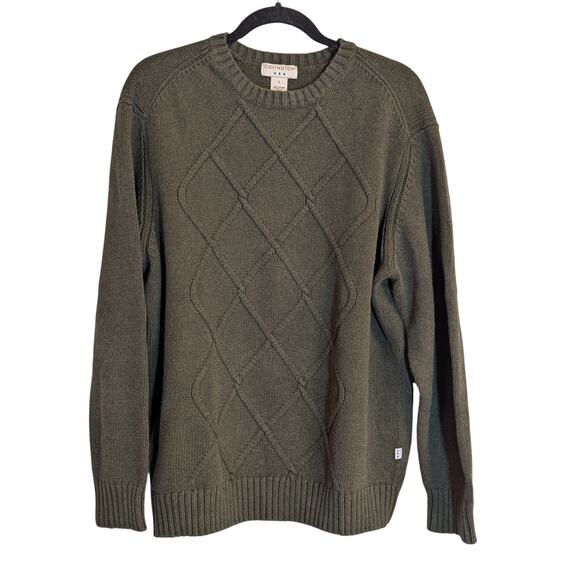 Men's Covington Olive Green 100% Cotton Sweater Size L - Picture 1 of 4